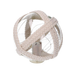 Zoom Lampada Palla vetro mare con led e corda azzurro tondo cm ø15,2