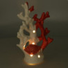 Corallo ceramica mare con led rosso 14,5x8,2x22,5 cm luminoso