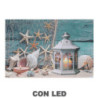 Quadro Mare LED Lanterna 60x23 cm luce decorativa marina