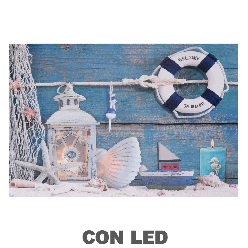 Quadro Mare LED Mare 60x23 cm luce decorativa marina