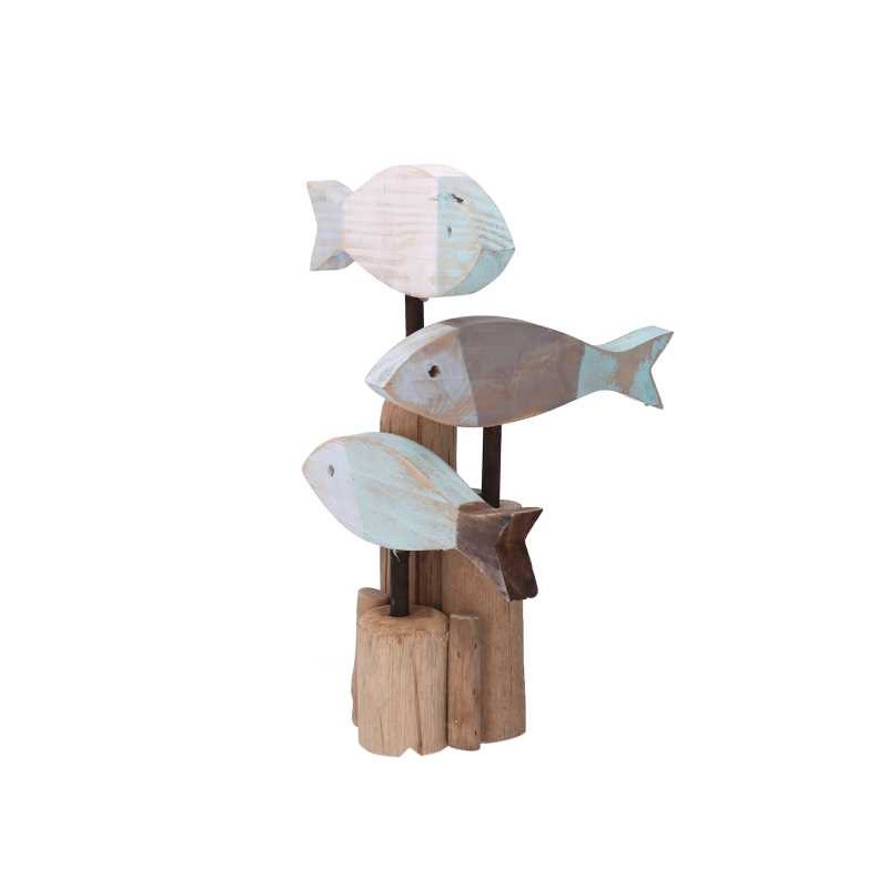 Pesce decorativo in legno 22x8x25 cm arredo marino moderno