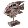 Pesce legno 1/3 naturale 36x10x38 cm decorazione marittima