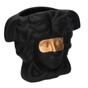 Zoom Portavaso ceramica busto nero cm 27x13,5h23