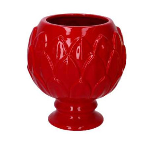 Vaso calice ceramica rosso Tomasucci elegante per giardino