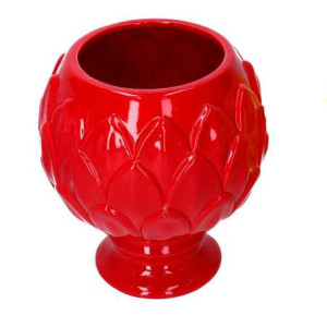 Zoom Vaso calice ceramica rosso cm ø20,5h21,5