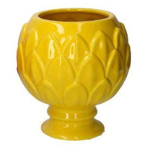 Vaso calice ceramica giallo Tomasucci elegante per giardino
