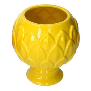 Zoom Vaso calice ceramica giallo cm ø20,5h21,5