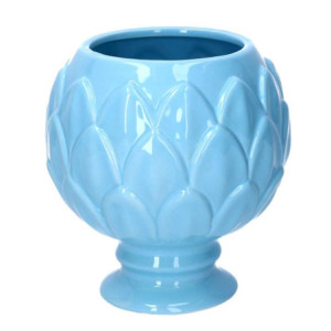 Vaso calice ceramica azzurro Tomasucci elegante per giardino