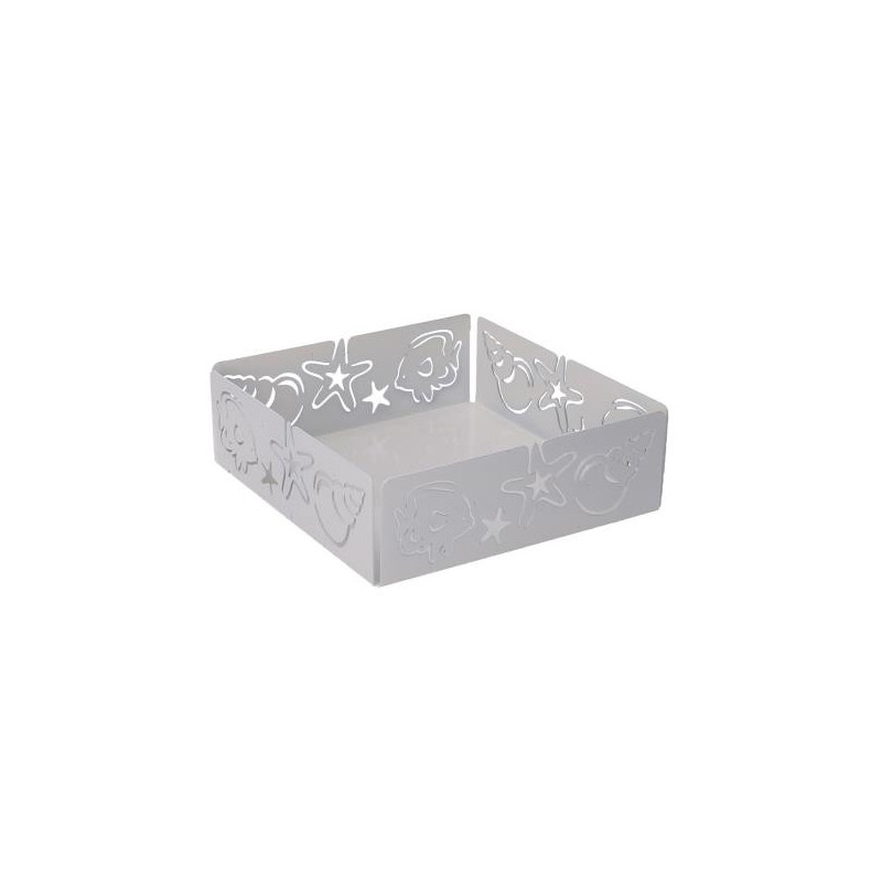 Portatovaglioli metallo mare bianco 16,5x16,5x5,5 cm elegante