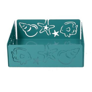 Zoom Portatovaglioli metallo mare verde acqua quadrato cm 16,5x16,5x5,5