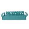 Vassoio metallo cavalluccio verde acqua rettangolare 41x20x6 cm