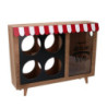 Portabottiglie legno 4 posti con portatappi bistrot 38x25x8 cm