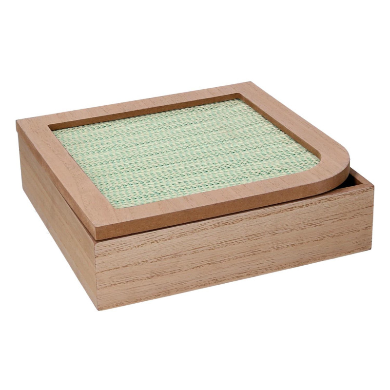 Scatola portathe legno marrone 20x20x6 cm elegante e capiente