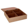 Scatola portathe legno marrone 20x20x6 cm elegante e capiente