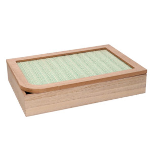 Scatola portathe legno marrone 20x6x29 cm elegante e capiente