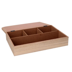 Zoom Scatola portathe legno marrone rettangolare cm 20x6x29