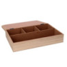 Scatola portathe legno marrone 20x6x29 cm elegante e capiente