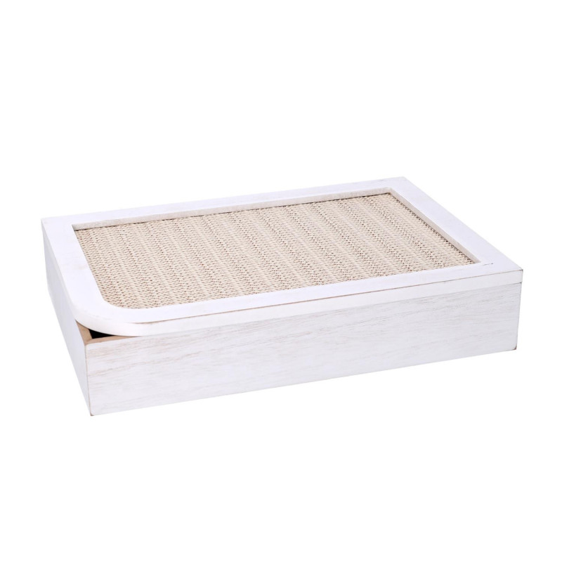 Scatola portathe legno bianco 20x6x29 cm elegante e pratica