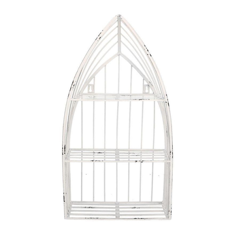 Mensola metallo bianco 3 piani 29x12x55 cm salvaspazio design