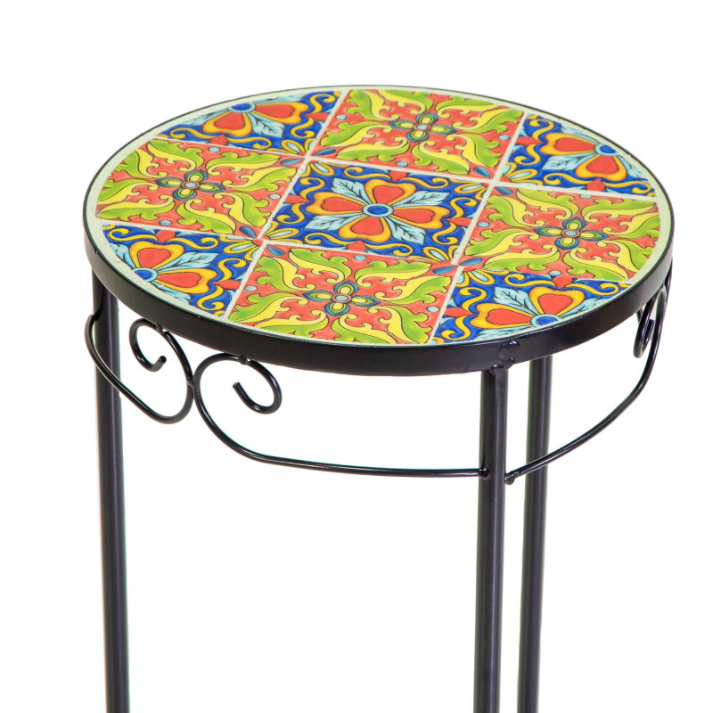Colonnina metallo mosaico Catania tonda Ø30x68 cm arredo giardino