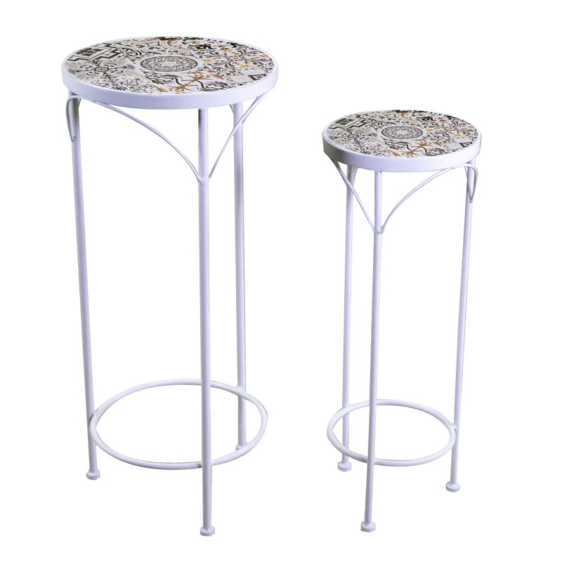 Colonnina mosaico metallo Frigole tonda Ø30x70 cm arredo giardino