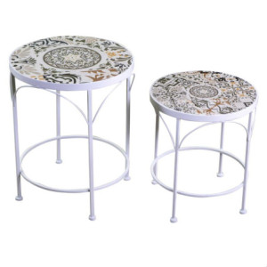 Colonnina mosaico metallo Frigole tonda Ø35x43,5 cm arredo giardino