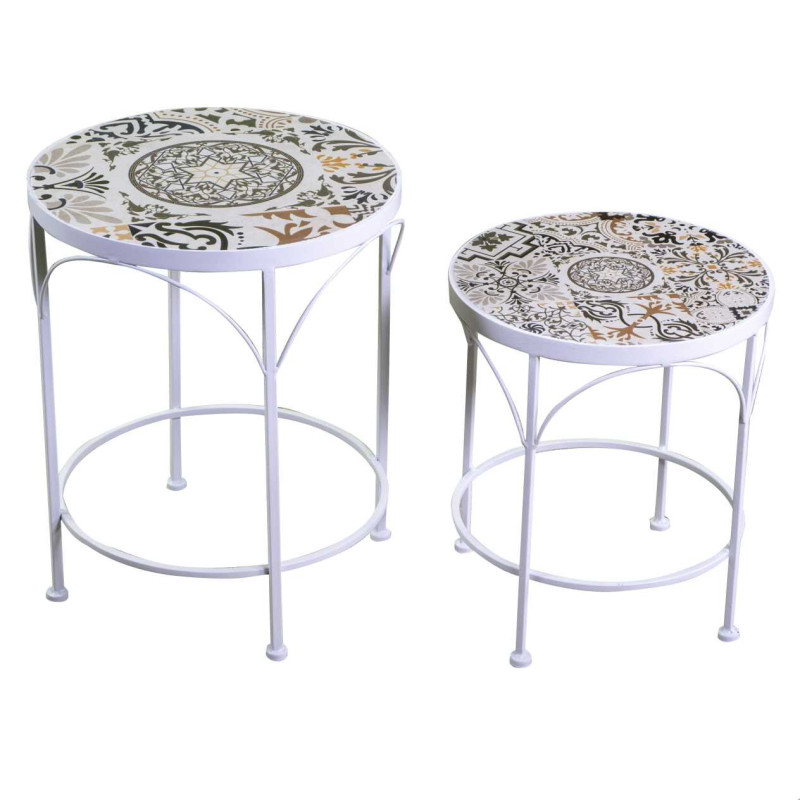 Colonnina mosaico metallo Frigole tonda Ø35x43,5 cm arredo giardino
