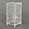 Portacandele metallo bianco piccolo 11x11xH23 cm elegante