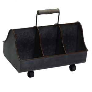 Portavaso metallo grigio 6 vani 33x21x10-19/30 cm design