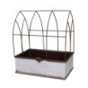 Portavaso metallo 1/2 gabbia bianco rettangolare 36x25x13-44 cm