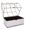 Portavaso metallo 1/2 gabbia bianco rettangolare 36x25x13-44 cm