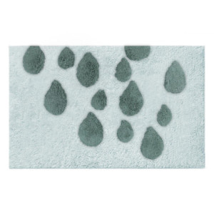 Tappetino bagno 100% cotone gocce acqua antiscivolo 50x80x2 cm