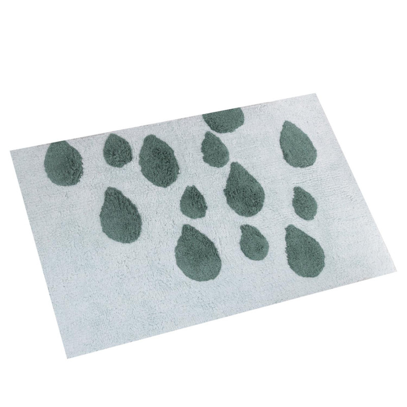 Tappetino bagno 100% cotone gocce acqua antiscivolo 50x80x2 cm