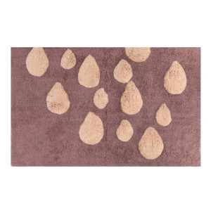 Tappetino bagno 100% cotone gocce marrone antiscivolo 50x80x2 cm