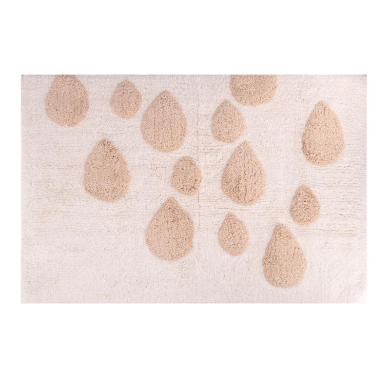 Tappetino bagno 100% cotone gocce crema antiscivolo 50x80x2 cm