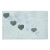Tappetino bagno 100% cotone cuori acqua antiscivolo 50x80x2 cm