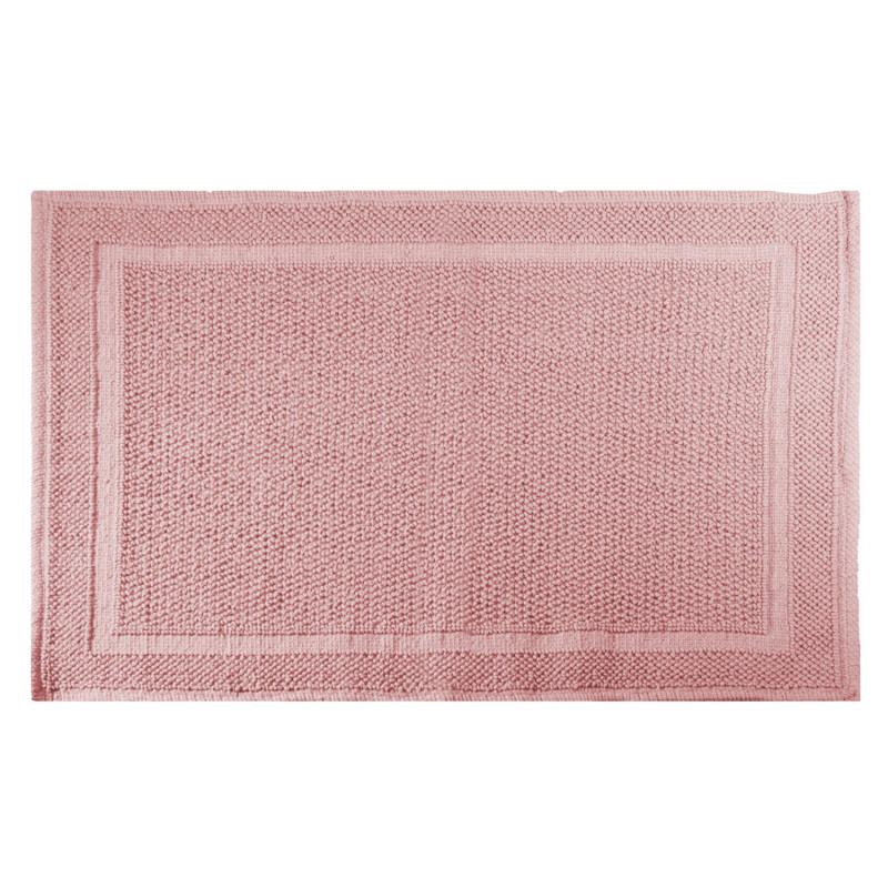 Tappetino bagno 100% cotone rosa Vincent antiscivolo 50x80