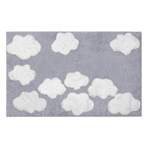 Tappetino bagno 100% cotone Nuvole perla antiscivolo 50x80