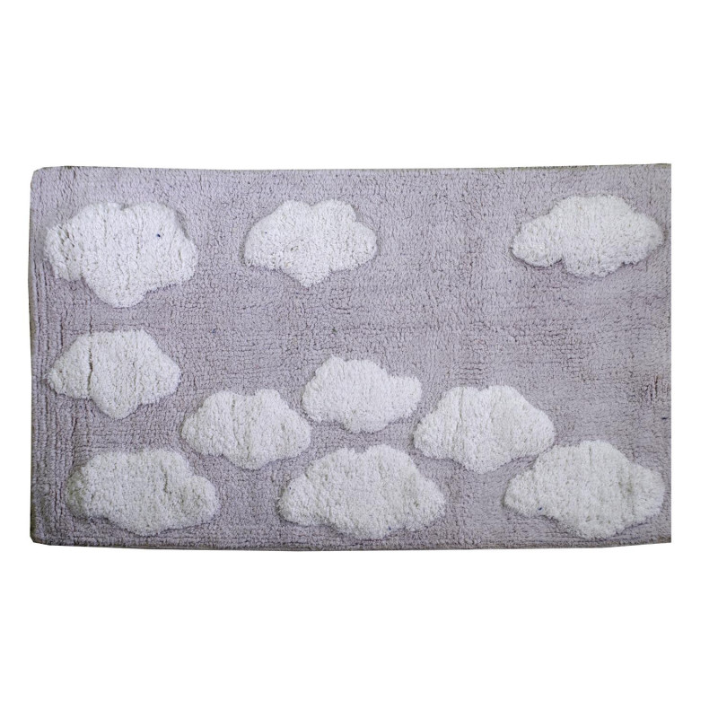 Tappetino bagno 100% cotone Nuvole perla antiscivolo 50x80