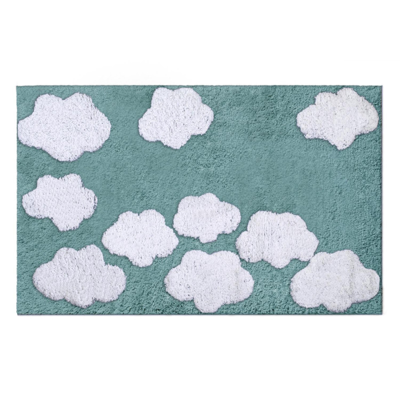 Tappetino bagno 100% cotone Nuvole acqua antiscivolo 50x80