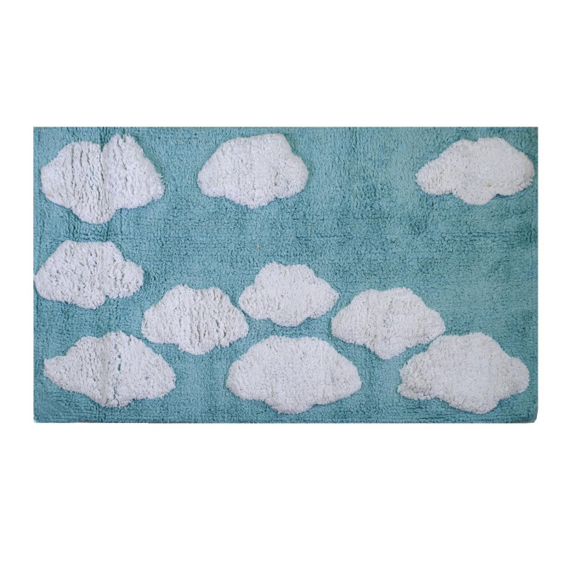 Tappetino bagno 100% cotone Nuvole acqua antiscivolo 50x80