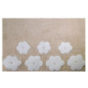 Tappetino bagno 100% cotone Fiori beige antiscivolo 50x80