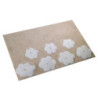 Tappetino bagno 100% cotone Fiori beige antiscivolo 50x80