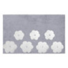 Tappetino bagno 100% cotone Fiori perla antiscivolo 50x80