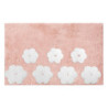 Tappetino bagno 100% cotone Fiori rosa antiscivolo 50x80