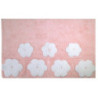 Tappetino bagno 100% cotone Fiori rosa antiscivolo 50x80