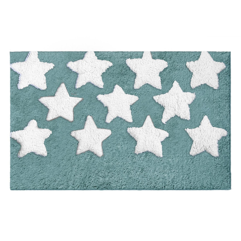 Tappetino bagno 100% cotone Stelle acqua antiscivolo 50x80