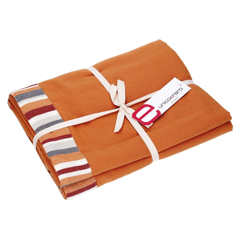 Tovaglia Stripe bordeaux bordo 5cm tinto in filo cm 140x240 elegante