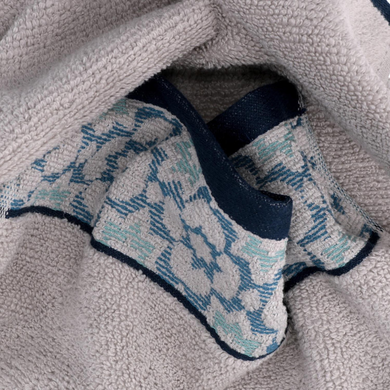 Asciugamano telo doccia Giada jacquard tortora 100x150 cm morbido