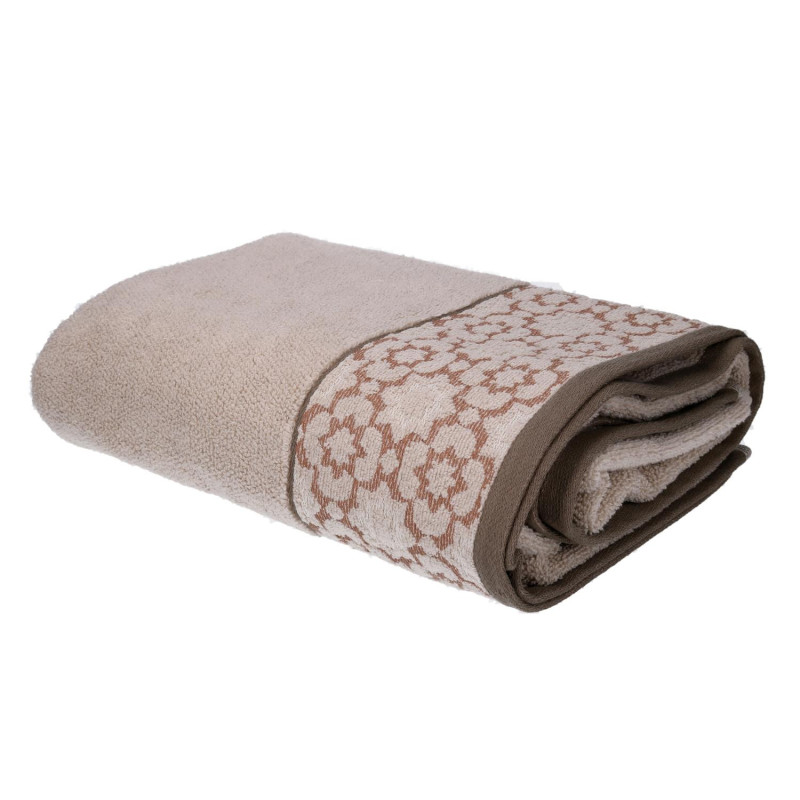 Asciugamano telo doccia Giada jacquard perla 100x150 cm morbido